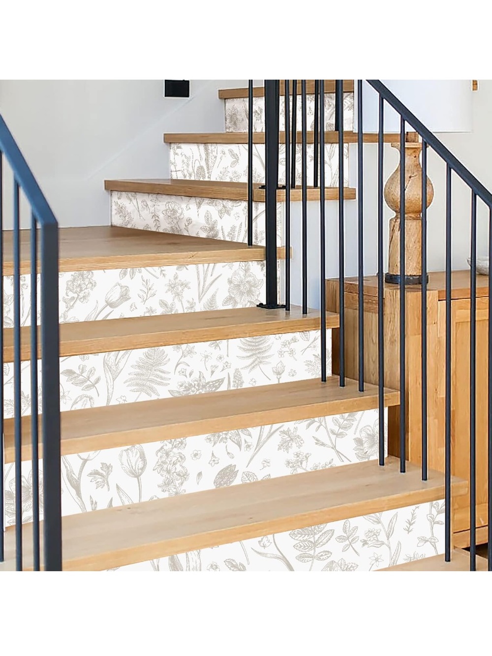 Floral Stair Riser Wallpaper
